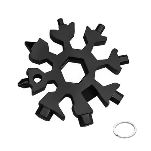 Snowflake Multi Tool, 18 in 1 Multi Tool for Men, Stainless Steel Keychain with Bottle Opener Wrenches Screwdrivers Hex Keys, Emergency for Outdoor Camping DIY, Gifts for Dad Husband Father