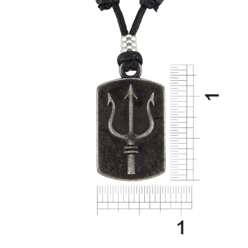 BlueRica Trident Dogtag on Adjustable Cord Necklace4