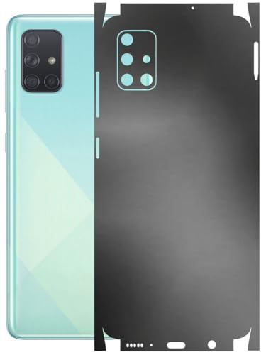 Image of AtOdds - Full Body Back Screen Guard Protector Film - Lamination Wrap Skin Sticker Compatible with Samsung Galaxy A51 | Scratchproof Matte Finish (Metallic Grey)