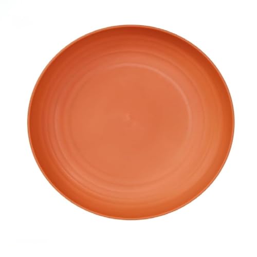 Image of Wheat Straw Dinner Plate Set, Eco-Friendly Dinner Set Round Serving Plate, Dishwasher & Microwave Safe - Perfect for Dinner Dishes Deep Plates Easy to Clean (Orange, 20 cm)