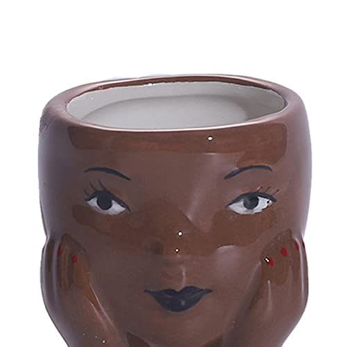 Pot de fleurs visage figurine avec trou de drainage pour plante grasse