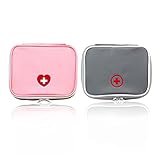 2 Stück Medikament Tasche, Medikament Tasche Medizinbox, Tragbare Mini Erste-Hilfe Sets, Kleine Erste Hilfe Tasche, Medizinische Notfalltasche,geeignet für Zuhause, Outdoor-Sport,Wandern,Radfahren