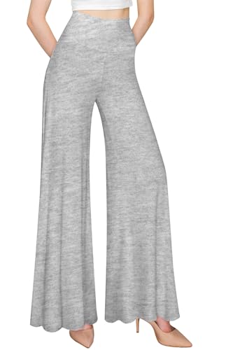 Women's Stretchy Wide Leg Palazzo Lounge Comfy High Waist Palazzo Pants (S-XL)