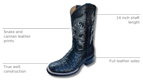 Image of Men's Alex Western Cowboy Boots Square Toe Pull On