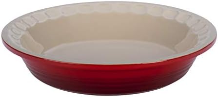 Le Creuset Stoneware Pie Dish, 9", Cerise