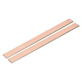 QUARKZMAN 2 Stück Kupfer Flachstange 1/16 x 3/8 x 9 C110 Massiv Kupfer Bus Bar Lager Platte Massiv Metall Platten Für DIY Basteln Reparaturen Elektrik (1.5mm x 10mm x 230mm)
