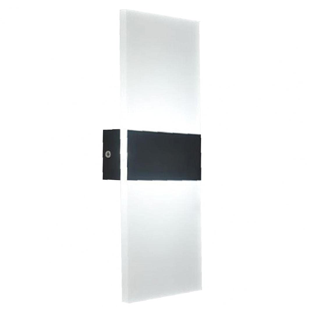 Nicedier LED Wall Light Sconce Lamp Modern Acrylic Decorative for Bedroom Living Room Hallway 14x6cm White Light Black Room Decor