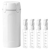 4 in 1 Reisespender, Nachfüllbar Reiseflaschen Zum Befüllen, Tragbare Reise Spenderflasche mit Skala und Etikett, Auslaufsicher, Flugzeug Spender für Shampoo Creme Spülung Körperpflege