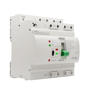 PJERJZN ATS Automatischer Umschalter 4P 63A 400V AC, 4-poliger Notstrom Umschalter für Netzvorrangschaltung, Generator, Wechselrichter & PV-Anlage