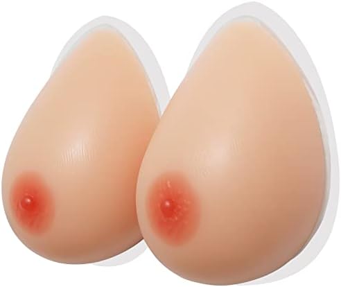 Windsleeping C cup Self Adhesive Silicone Prosthesis Attachable Breast Forms Mastectomy Self-Adhering Fake Boobs for Crossdresser, Transgender Cosplay(L)