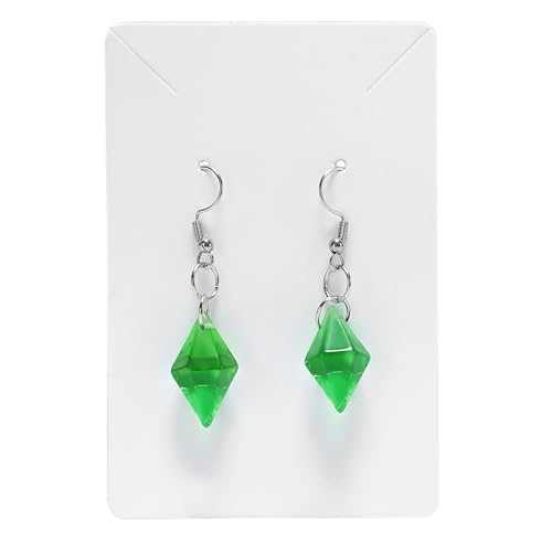 Sims Plumbob Earrings - Green Gem Dangle Earrings4