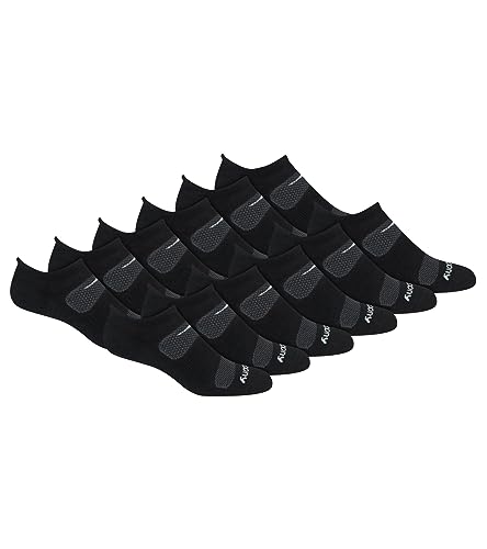Image of Saucony Men's Rundry Mesh Ventilating Comfort Fit Performance Tab Socks Available in M-xl (6, 12 Pairs)