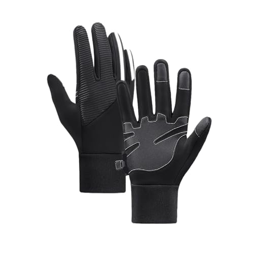 WUYXTO Winter Cycling Gloves Men Women Full Finger Mittens Thermal Bicycle Fishing Outdoor Sport Work For men(Black 1 pair,XL)