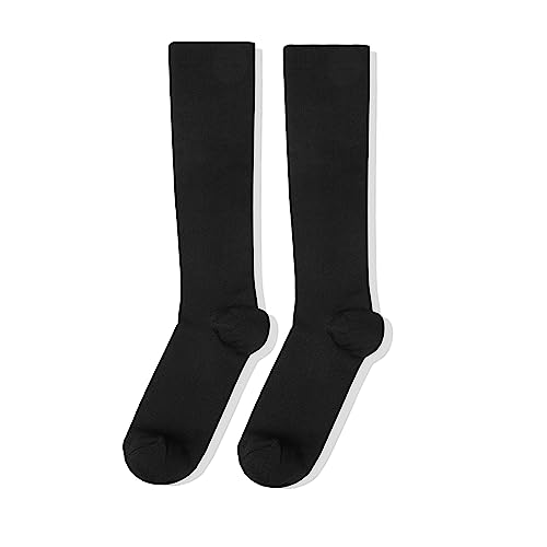 Compression Socks for Women & Men, Black/White/Nude, Nurse Running Travel (3 Pairs)2