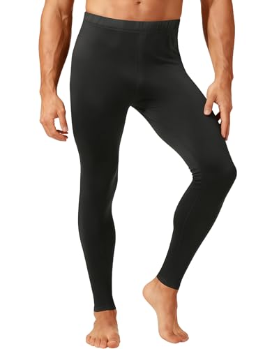 1 or 3 Pack Mens Long Johns Thermal Pants, Fleece Lined Lightweight Base Layer Bottoms, Compression Leggings Winter Gear