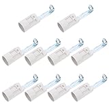 ETHZZLE E14 Candelabra Socket Holder – High Foot Base for Candle Light Bulbs Crystal Lamp Compatible 10-Pack Light Base Holder for Chandeliers and Decorative Lighting