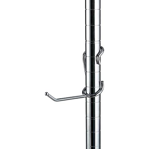 Sunway Tools Shelf Pole Hooks 5-Pack | 4" Chrome All Purpose | Best Solution for Garage Shelving Storage Organization | Use with Metal or Wire Shelves and Racks | Heavy Duty, Easy Installation Cover