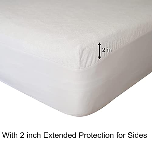 Waterproof Split Top King Mattress Protector For Adjustable Bed With Upper Flex Soft Noiseless Bamboo Terry Fitted Mattress Cover 32-34" From Head #TOP2