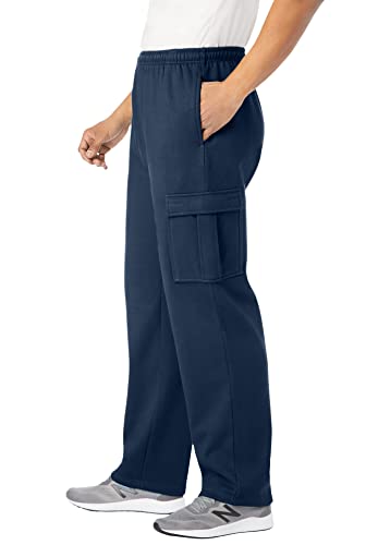 Kingsize Men's Big & Tall Fleece Cargo Sweatpants - Big - 5Xl, Heather Slate Blue #TOP3