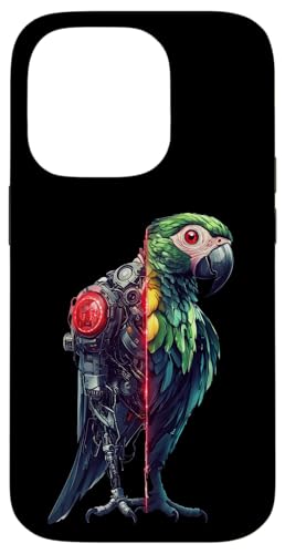 �ʔ����I�E�����{�b�g�������D�ƃT�C�{�[�O�I�E�����{�b�g Robot Parrot Lover Cyborg AI �X�}�z�P�[�X iPhone 14 Pro �p
