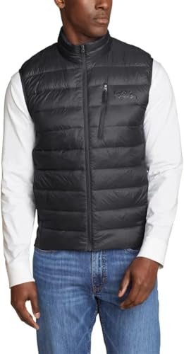 Eddie Bauer Men’s Vest Power Down Insulation Storm Repel Classic Fit (Gray, XX-Large)
