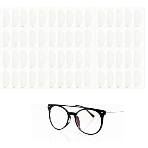 Ji liangli 30 Paires Coussinets Nez Lunettes en Silicone Auto-Adhésifs,Doux et Antidérapant,Transparent,Plaquettes Nez Adhésives pour Lunettes,Lunettes de Soleil et Montures Plastique