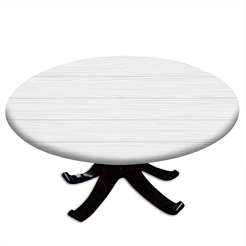 Wood Plank Round Table Cloth, Wood Plank Texture Print, Elastic Edge, Waterproof And Wipeable, Table Decoration Cloth, Buffet Party And Camping, Fit For 56" Table #TOP25