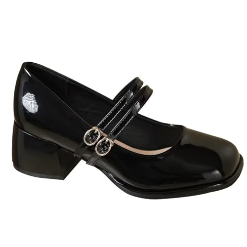 LUXINYU Women Square Toe Heels Pearl Elegant Ladies Pumps Heeled Dress Shoes Comfort Work Shoes