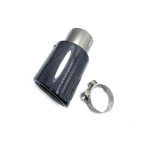 Tubo de escape universal de 51mm a 101mm en fibra de carbono negra para coche