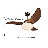 Ventilador Solano 110/127V 3P, Tron, Cobreado/Verniz glide