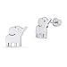 925 Sterling Silver Rhodium Plated Baby Elephant Screwback Baby Girls Earrings