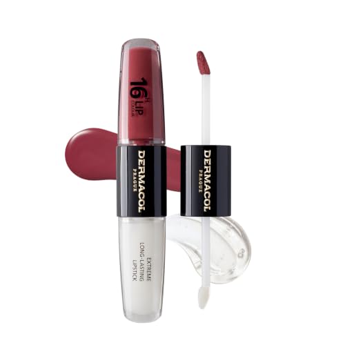 Dermacol 16-Hour Lip Color, Two-Phase Kissproof Lip Stain & Gloss, No.35
