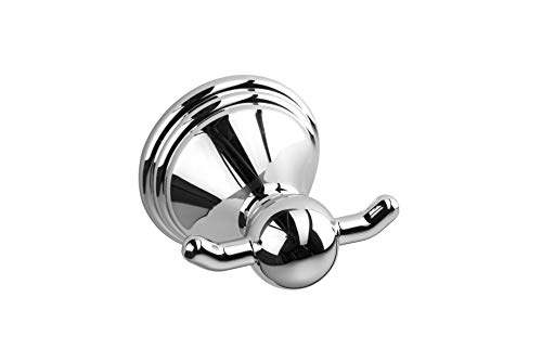 Croydex Westminster Wall Mounted Robe Hook with Zinc Alloy Construction, Chrome