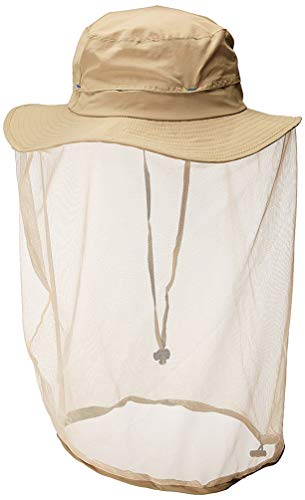 CAMO COLL Women's Outdoor UPF 50+ Sun Hat with Mesh Face Mask (One Size, Khaki)
