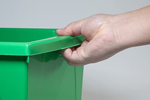 Image of Storex 5.5 Gallon Storage Bin with Lid - Plastic Classroom Organizer for Books and Supplies, Green, 6-Pack (62744U06C)