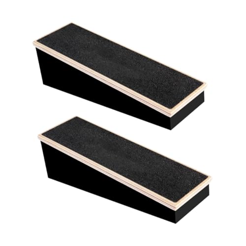 Menolana 2 Pieces Wooden Slant Board Balance Board Training Equipment Wooden Foot Stretcher Squat Wedge for Skating Training Exercise