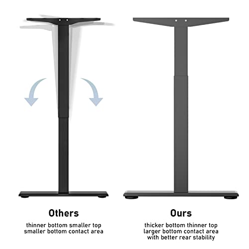 Ezeefonk Electric Adjustable Standing Desk Frame Ergonomic Stand Up Desk Base For 43 ” To 78.5 ” Desk Tops Ergonomic Workstation Legs With Memory Controller Rising Desk Black (Frame Only) #TOP3