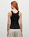 KVSS Women's Crew Neck Ribbed Knit Vest, 70% Cashmere 30% Silk E18G Gauge 60/2NM Yarn Lightweight Spring Summer Sleeveless Top Black