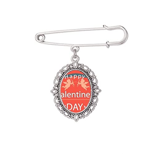 Broche Happy Valentine's Day Angels Love, bijou de finition haut de gamme taille M