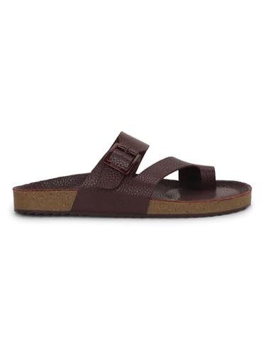 Image of Bata 8755 NEW BIO MILLED E: Men's Maroon Casual Slip-On Thong Slippers for Stylish Comfort