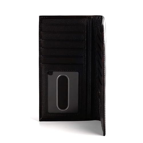 Image of ARIAT Men's Rodeo Wallet - Genuine Leather with Feather Embossed Design, Brown
