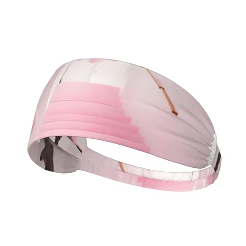 Diadema Deportiva elástica con diseño de Escalera y Flores de Cerezo Rosas - Diadema Absorbente de Sudor para Correr, Yoga, Gimnasio, para Hombres y Mujeres.