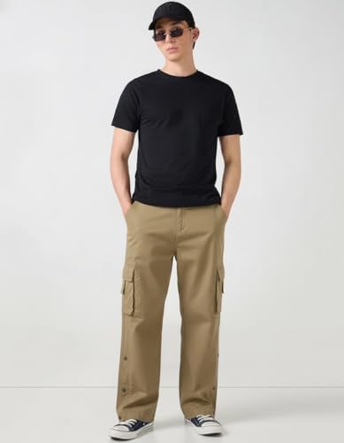THE FEBZA Men's Cotton Cargo Pants White Cream - Image 6