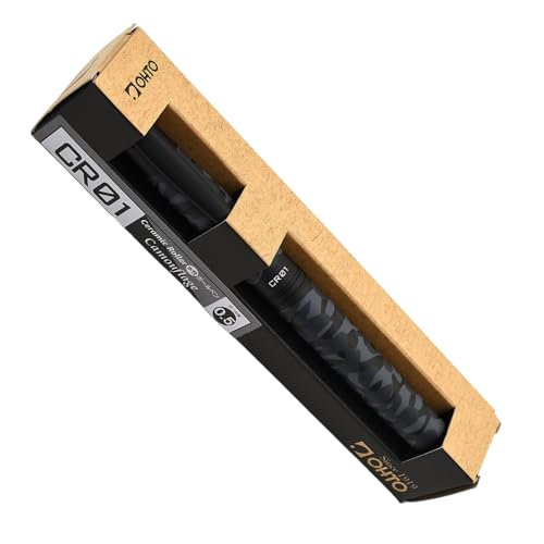 Image of OHTO CR01 Ceramic Rollerball Pen 0.7 mm | Blue Ink Medium Tip Writing Pen | Camouflage Black Body | Smooth Japanese Roller Pen for Office, Journaling, Study | Made in Japan