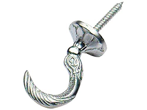 Merriway Bh01642 Ganci Decorativi Per Tendaggi In Stile Egiziano, Finitura Cromo Satinato, Bianco, 45 Mm, Set Di 2 Pezzi