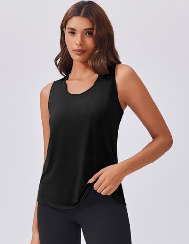 PINSPARK - Camiseta Deportiva sin Mangas para Mujer, Yoga, Fitness, con Espalda Cruzada, Transpirable, de Malla, Gimnasio, Correr, Verano, Cuello Redondo
