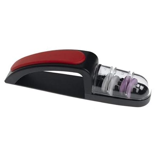 MinoSharp Ceramic Wheel Water Sharpener Plus, Black/Red