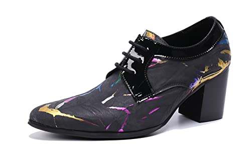 Santimon Men's Fashion Genuine Leather Pointed Toe Lace-Up Comfort Casual Dress Formal Oxfords Pump Shoes