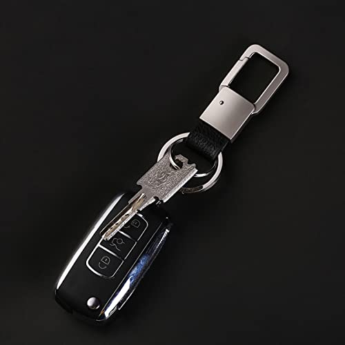 Zobo Carabiner Key Ring Clip Leather, Key Holder, Car Keychain Clip For Men And Women (Gunmetal) #TOP3