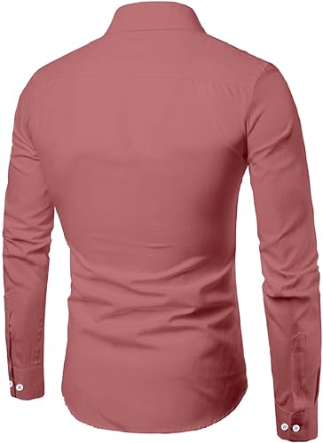 Image of MILDIN Men's Pure Cotton Striped Printed Shirt with Spread Collared Neck Full Sleeve Curved Hemline Button Closure and Regular Fit | Shirt for Man